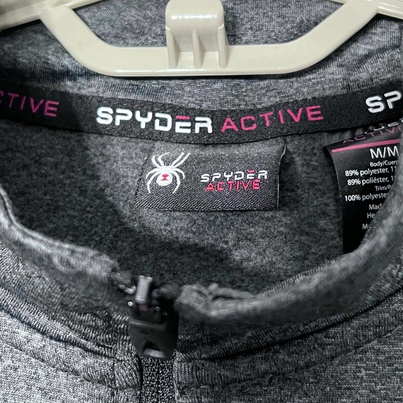 Spyder Active ProWEB Mens M Performance Knit Pullover 1/4 Zip Charcoal - Picture 4 of 7
